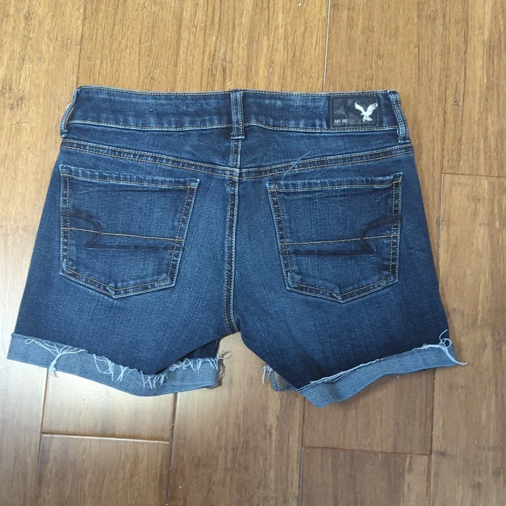 AEO Super Stretch Denim Midi Shorts